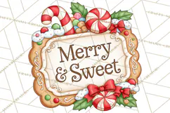 Gingerbread Christmas Signs PNG, Cute Christmas Sayings Product Image 4