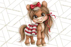 Peppermint Pals Christmas Animal Clipart PNG, Cute Candy Product Image 4