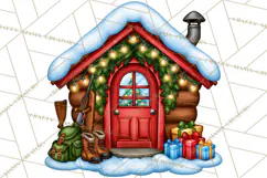 Christmas Hunting Clipart Santa Deer PNG Product Image 5