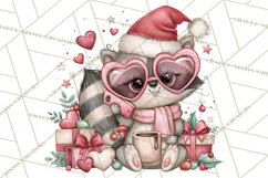 Funny Christmas Raccoon Clipart, Sassy Holiday PNG Design Product Image 5