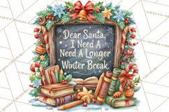 Christmas Teacher Chalkboard Quote PNG Product Image 5
