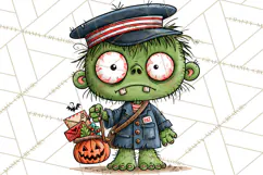 Zombie Hollow Cute Zombie Halloween Clipart PNG Product Image 5