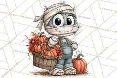 Halloween Farmhouse Monsters Clipart, Cute Halloween Farm Product Image 5