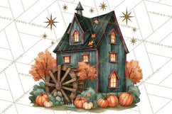Vintage Halloween Places PNG, Halloween Magic Clipart Product Image 5