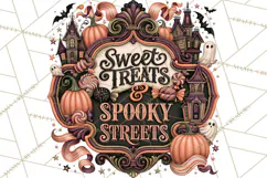 Retro Halloween Sign Clipart PNG Product Image 5