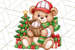 Christmas Baseball Clipart PNG Product Image 4