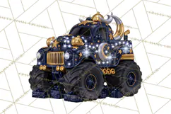 Christmas Monster Truck Clipart PNG Product Image 5
