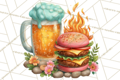 Girls Back Yard Barbecue Girly Grilling BBQ Clipart Product Image 5