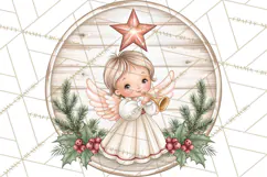Religious Christmas Nativity Round Sign Clipart PNG Product Image 2