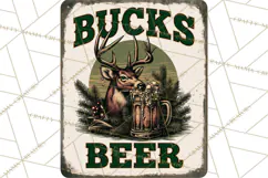 Vintage Man Cave Funny Clipart, Beer Png, Hunting, Bar Sign Product Image 2
