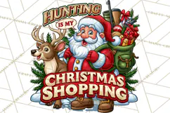 Christmas Hunting Clipart Santa Deer PNG Product Image 2