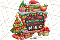 Christmas Teacher Chalkboard Quote PNG Product Image 2