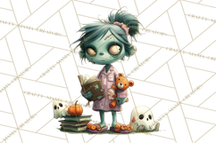 Cute Halloween Zombie Clipart PNG Product Image 5