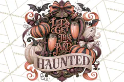 Retro Halloween Sign Clipart PNG Product Image 2