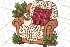 Cozy Christmas Clipart PNG, Cute Holiday Christmas Designs Product Image 5