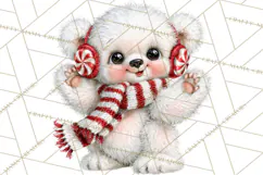 Peppermint Pals Christmas Animal Clipart PNG, Cute Candy Product Image 2
