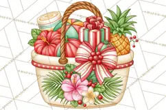 Tropical Christmas Beach Clipart PNG, Christmas Beach Decor Product Image 2