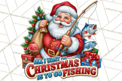 Christmas Fishing Clipart PNG Product Image 2