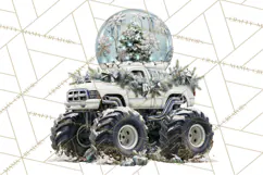 Christmas Monster Truck Clipart PNG Product Image 2
