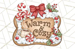 Gingerbread Christmas Signs PNG, Cute Christmas Sayings Product Image 2