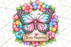 Colorful Butterfly Inspirational Clipart PNG, Floral Png Product Image 2