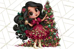 Whimsical Christmas Girls PNG Clipart, Holiday Characters Product Image 2