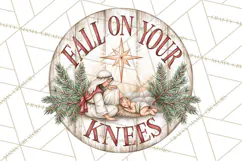 Religious Christmas Nativity Round Sign Clipart PNG Product Image 3