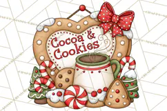 Gingerbread Christmas Signs PNG, Cute Christmas Sayings Product Image 3