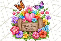 Colorful Butterfly Inspirational Clipart PNG, Floral Png Product Image 3