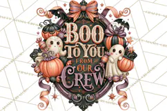 Retro Halloween Sign Clipart PNG Product Image 3