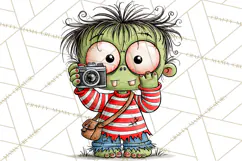 Zombie Hollow Cute Zombie Halloween Clipart PNG Product Image 3