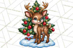 Christmas Hunting Clipart Santa Deer PNG Product Image 3