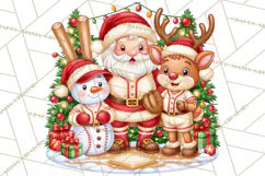 Christmas Baseball Clipart PNG Product Image 3
