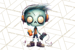 Cute Halloween Zombie Clipart PNG Product Image 2