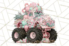 Christmas Monster Truck Clipart PNG Product Image 4