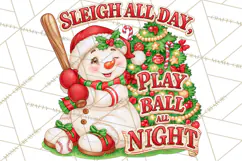Christmas Baseball Clipart PNG Product Image 4