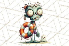 Cute Halloween Zombie Clipart PNG Product Image 3