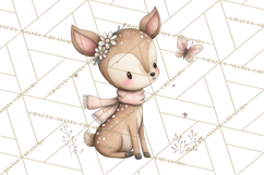 Whimsical Watercolor Woodland Animal Clipart PNG Product Image 3