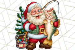 Christmas Fishing Clipart PNG Product Image 4