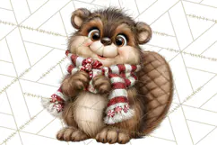 Peppermint Pals Christmas Animal Clipart PNG, Cute Candy Product Image 4