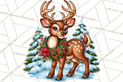 Christmas Hunting Clipart Santa Deer PNG Product Image 4
