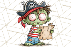 Zombie Hollow Cute Zombie Halloween Clipart PNG Product Image 4