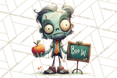 Cute Halloween Zombie Clipart PNG Product Image 2