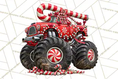 Christmas Monster Truck Clipart PNG Product Image 3