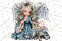 Christian Christmas Angel Clipart PNG Product Image 3