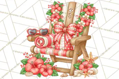 Tropical Christmas Beach Clipart PNG, Christmas Beach Decor Product Image 3