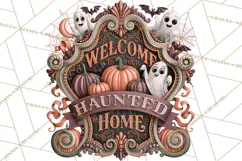 Retro Halloween Sign Clipart PNG Product Image 3