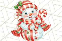 Patterned Snowman Christmas Clipart PNG Product Image 4