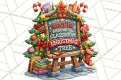 Christmas Teacher Chalkboard Quote PNG Product Image 3