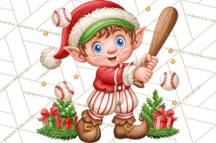 Christmas Baseball Clipart PNG Product Image 3